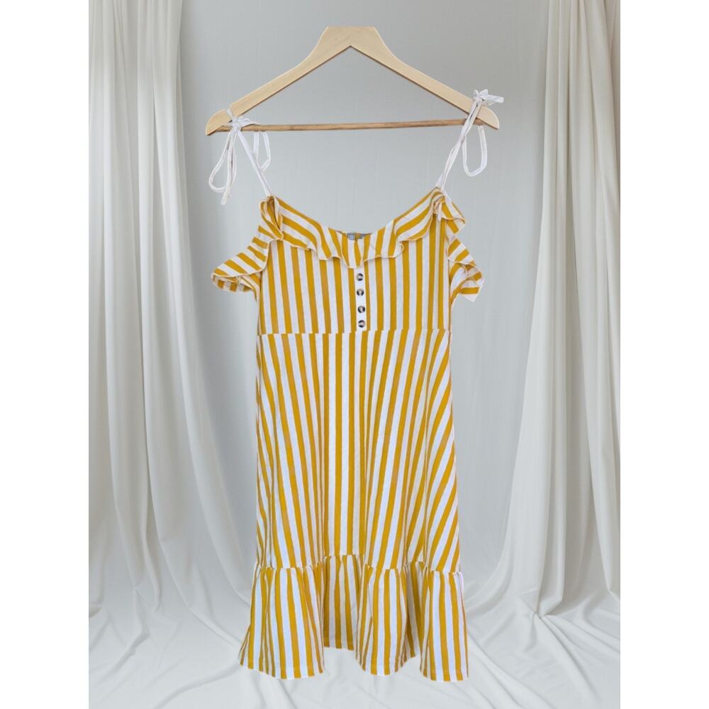 Asos Maternity Sz 8 Marigold Striped Ruffle Sundress‎